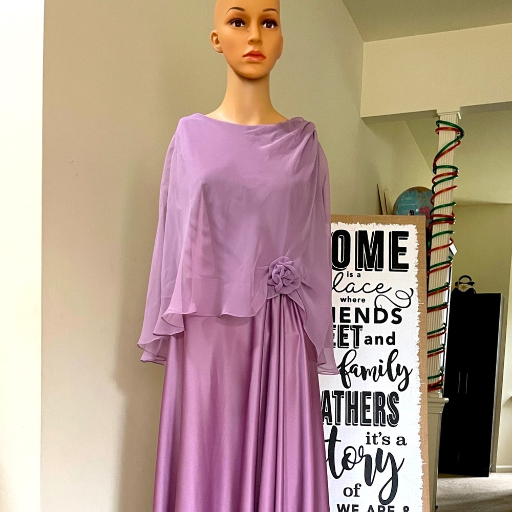 Vintage Purple Lavender Long Dress Size: L